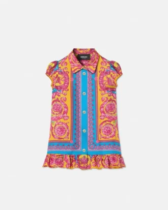 Robe en twill de soie imprimé pour enfant