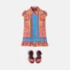 Robe en twill de soie imprimé pour enfant Robe en twill de soie imprimé pour enfant
