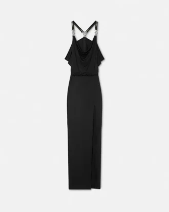Robe froncée en jersey de viscose