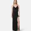 Robe froncée en jersey de viscose