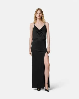 Robe froncée en jersey de viscose