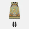 Robe imprimée en gabardine de coton pour enfant Robe imprimée en gabardine de coton pour enfant