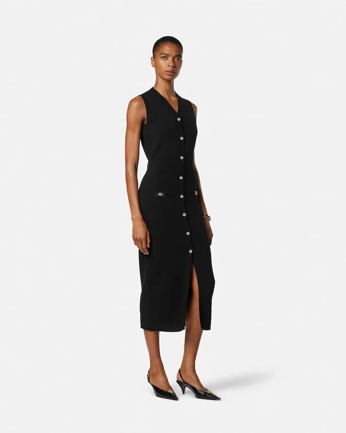 Robe longue en maille de laine et cachemire Robe longue en maille de laine et cachemire