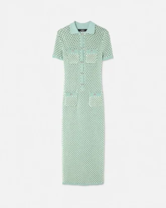 Robe longue polo en maille crochet