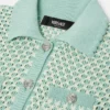 Robe longue polo en maille crochet Robe longue polo en maille crochet