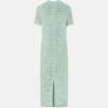 Robe longue polo en maille crochet Robe longue polo en maille crochet