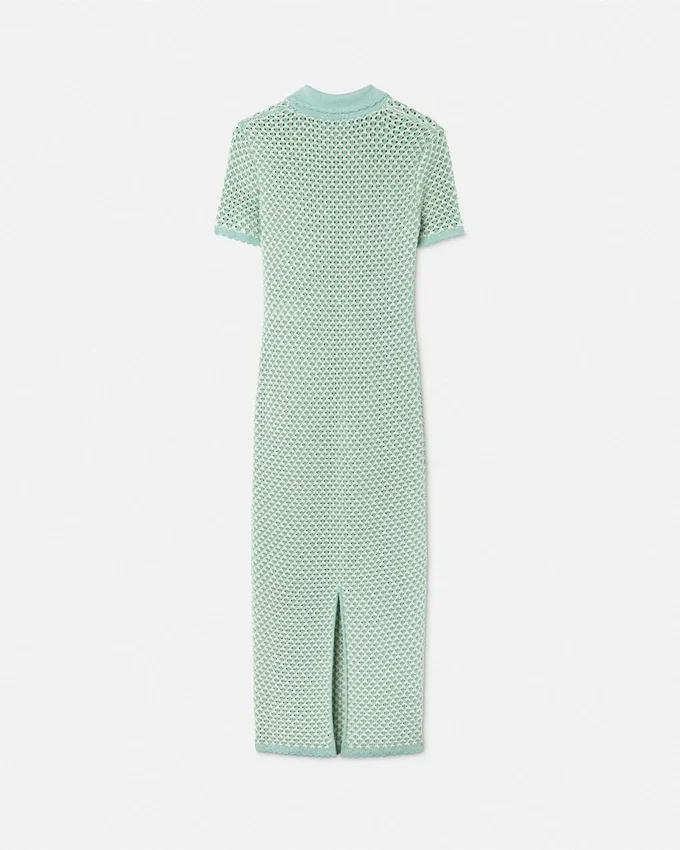 Robe longue polo en maille crochet Robe longue polo en maille crochet