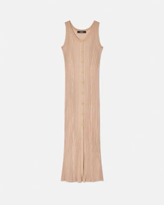 Robe longue sans manches en maille côtelée Vanisé