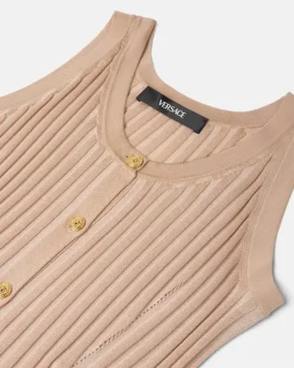 Robe longue sans manches en maille côtelée Vanisé