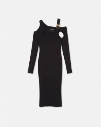 Robe midi à découpes et boucle baroque