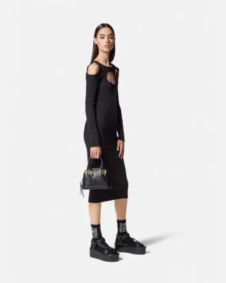 Robe midi à découpes et boucle baroque