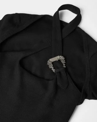 Robe midi à découpes et boucle baroque