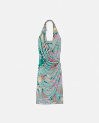 Robe midi à dos nu Barocco Underwater