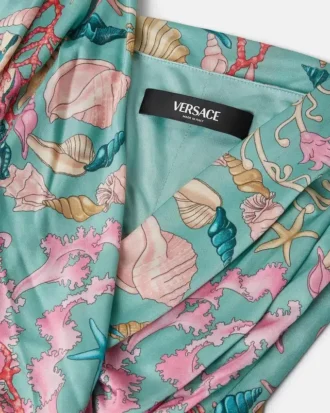 Robe midi à dos nu Barocco Underwater