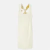 Robe midi droite torsadée avec épingle de sûreté