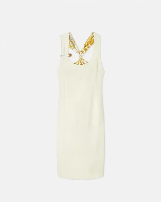 Robe midi droite torsadée avec épingle de sûreté