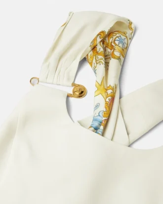 Robe midi droite torsadée avec épingle de sûreté
