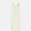 Robe midi droite torsadée avec épingle de sûreté