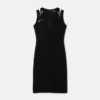 Robe midi en cady avec épingle de sûreté