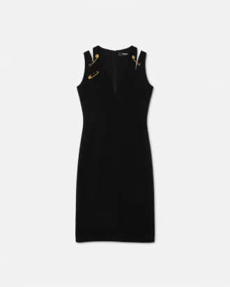 Robe midi en cady avec épingle de sûreté