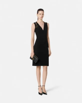 Robe midi en cady avec épingle de sûreté