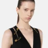 Robe midi en cady avec épingle de sûreté