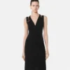 Robe midi en cady avec épingle de sûreté