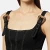 Robe midi en denim à boucle baroque Robe midi en denim à boucle baroque