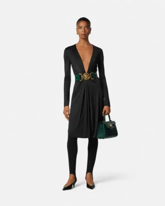 Robe midi en jersey de viscose