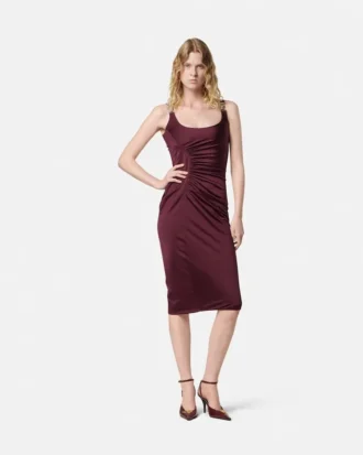 Robe midi en jersey de viscose