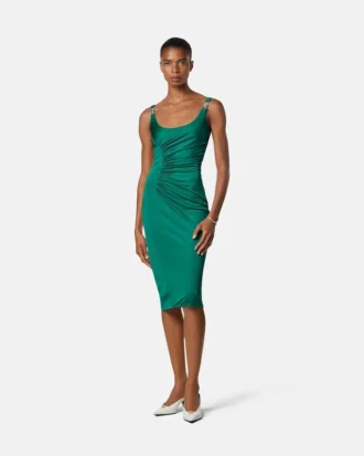 Robe midi en jersey de viscose