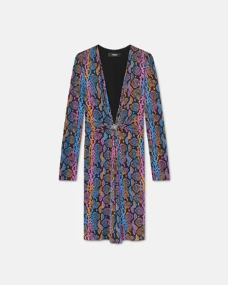Robe midi en jersey de viscose imprimé