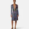 Robe midi en jersey de viscose imprimé Robe midi en jersey de viscose imprimé