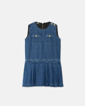 Robe plissée en denim pour enfant Robe plissée en denim pour enfant