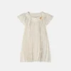 Robe plissée en twill imprimé pour enfant Robe plissée en twill imprimé pour enfant