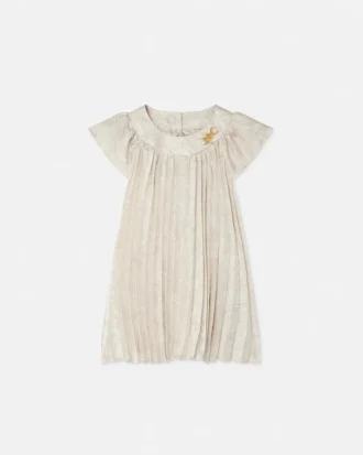 Robe plissée en twill imprimé pour enfant