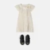 Robe plissée en twill imprimé pour enfant Robe plissée en twill imprimé pour enfant