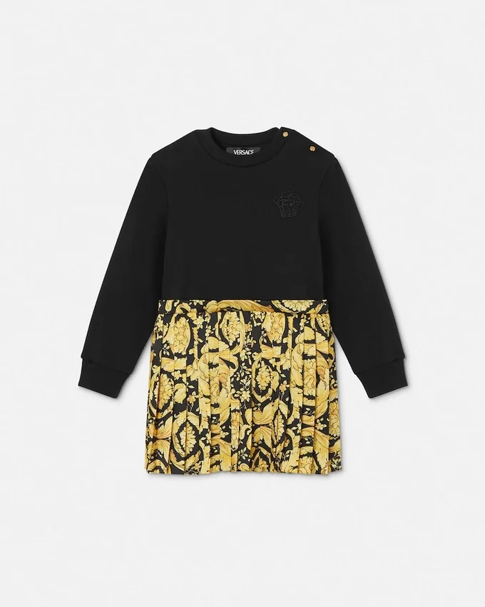 Robe sweat en jersey de coton imprimé pour bébé Robe sweat en jersey de coton imprimé pour bébé