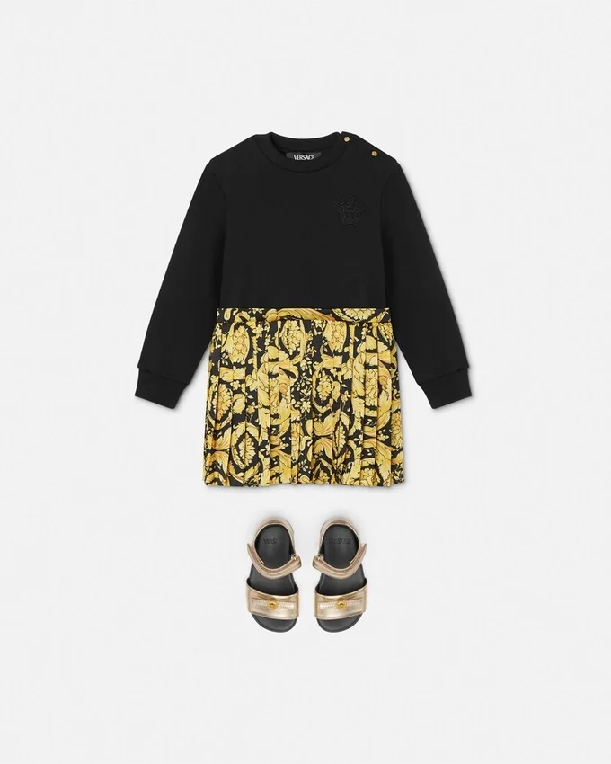 Robe sweat en jersey de coton imprimé pour bébé Robe sweat en jersey de coton imprimé pour bébé