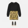 Robe sweat-shirt en jersey de coton imprimé pour enfant Robe sweat-shirt en jersey de coton imprimé pour enfant