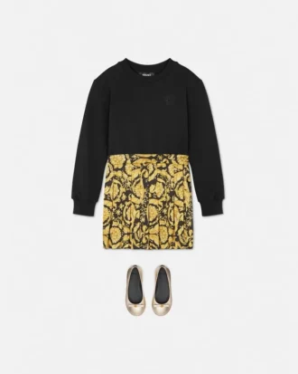Robe sweat-shirt en jersey de coton imprimé pour enfant