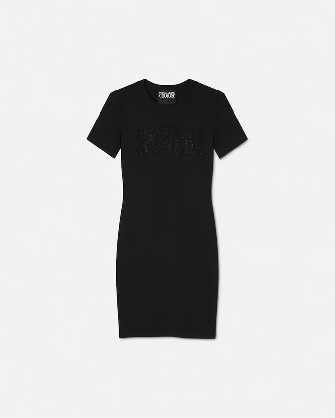 Robe t-shirt avec logo institutionnel en cristal Robe t-shirt avec logo institutionnel en cristal