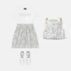 Robe t-shirt imprimée en coton pour enfants Robe t-shirt imprimée en coton pour enfants
