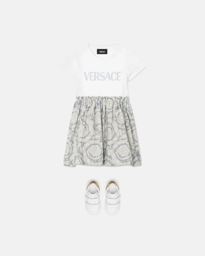 Robe t-shirt imprimée en coton pour enfants Robe t-shirt imprimée en coton pour enfants