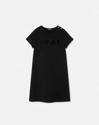Robe évasée à broderies en maille milanaise pour enfant