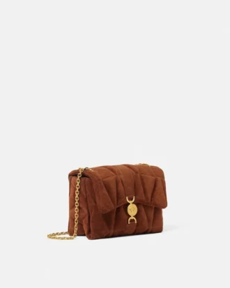 Sac à bandoulière Kleio en daim matelassé