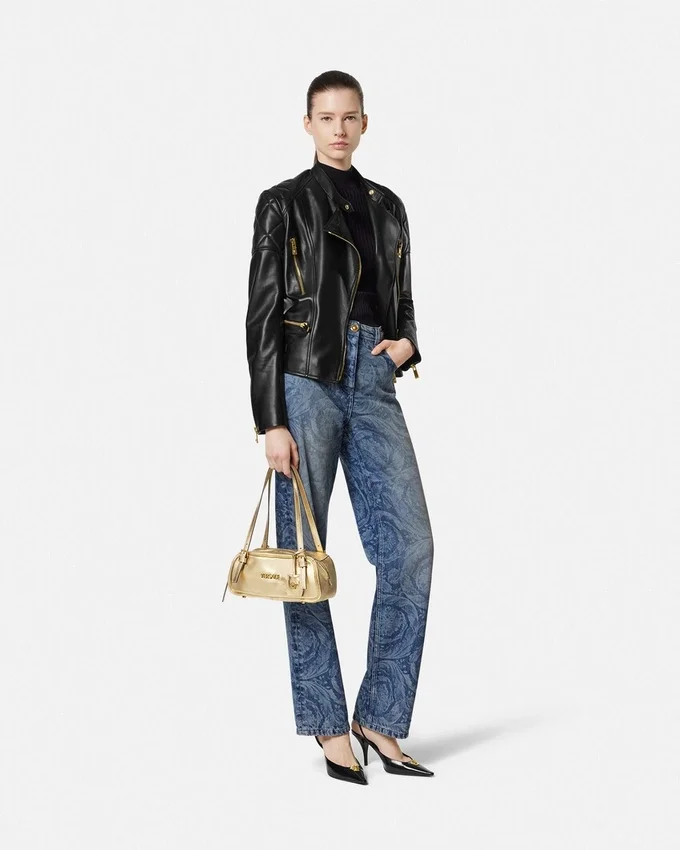 Sac bowling métallisé Versace Tag Sac bowling métallisé Versace Tag
