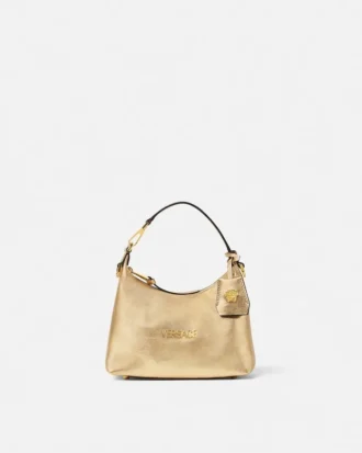 Sac hobo métallisé Versace Tag