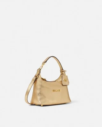 Sac hobo métallisé Versace Tag
