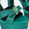 Sandales en satin ornées d&rsquo;un nœud Gianni Ribbon 140 mm